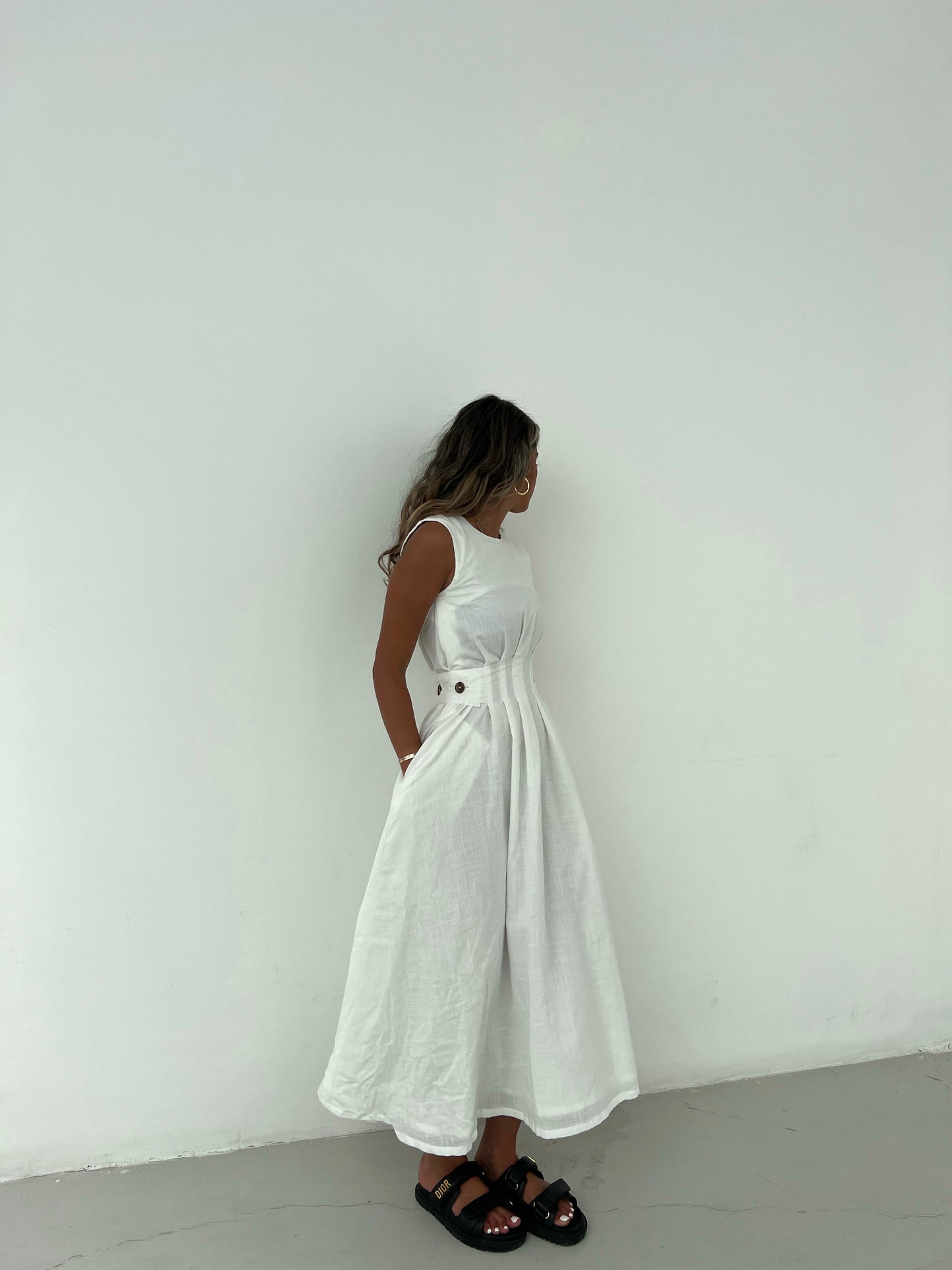 Linen buttoned dress