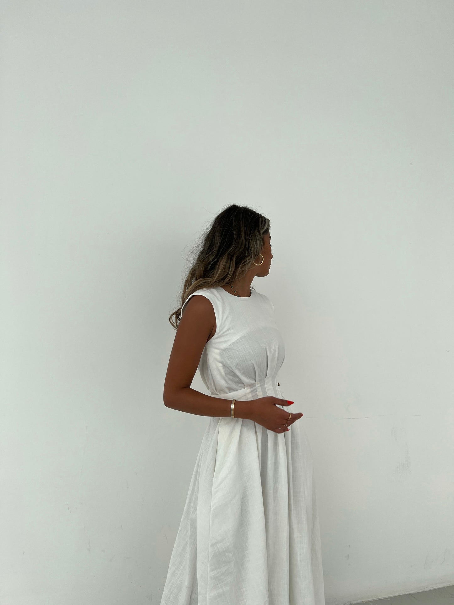 Linen buttoned dress